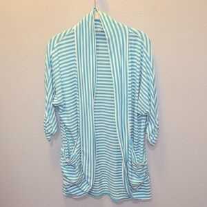 Zig Zag Stripe Turquoise Blue Kimono Shrug Spring Summer Women’s Size Medium